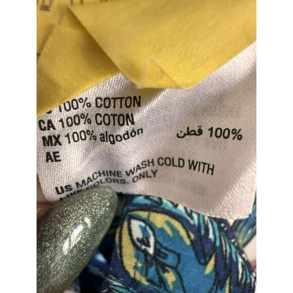 Tasso Elba Mens XXL Paisley Button Up Shirt Blue Tan Cotton Long Sleeve - Picture 7 of 7